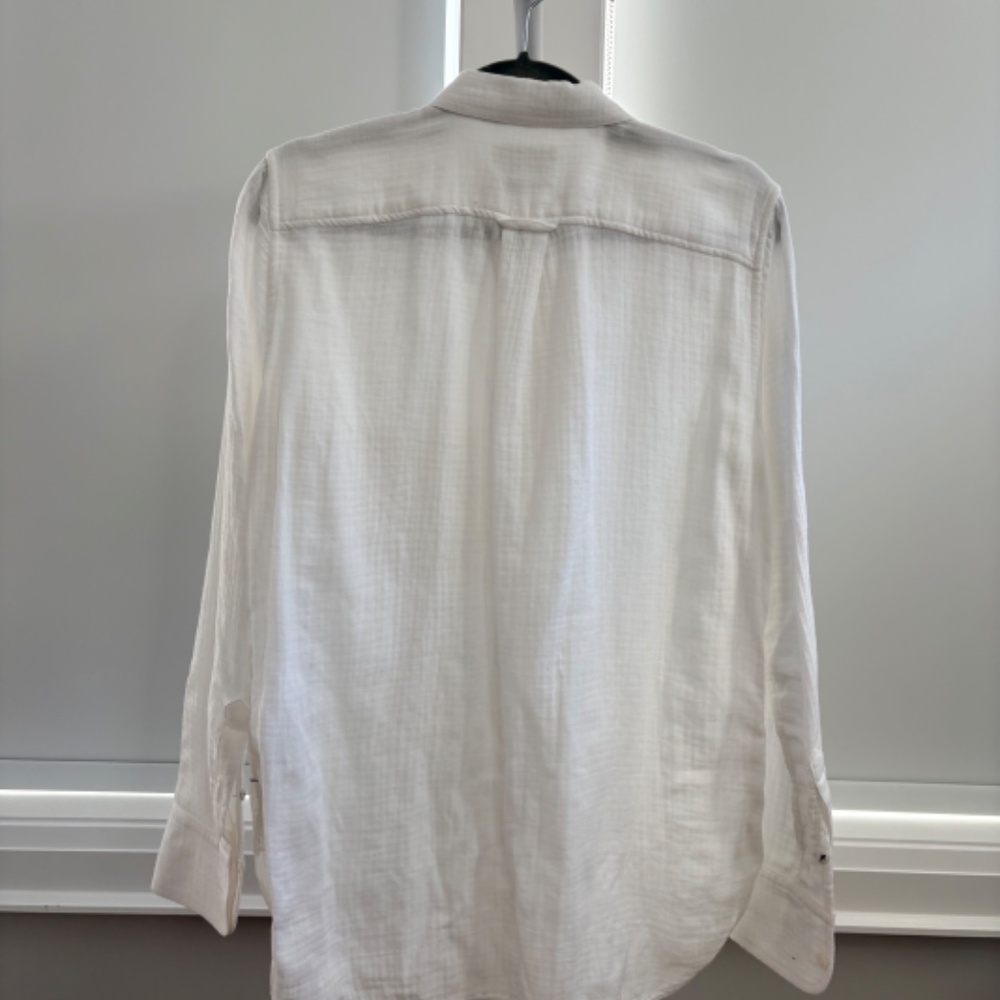 J.Crew White 100% Cotton Classic Button Down Shirt Sz 2 - Picture 2 of 4